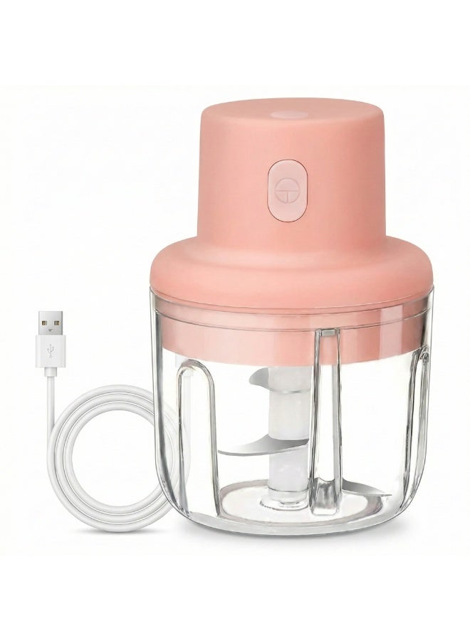 Wireless Electric Food Chopper 250ml for Garlic Onion and Vegetable Chopping with USB Rechargeable Powerful Motor for Daily Use - Image 1